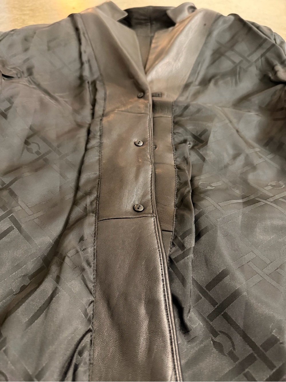 Jones New York Genuine Leather Blazer Jacket Black L Fall Winter Capsule Classic - Picture 9 of 13